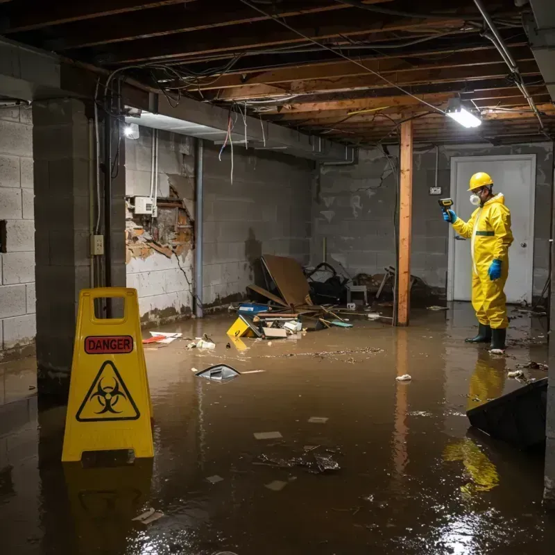 Flooded Basement Electrical Hazard in Streetsboro, OH Property